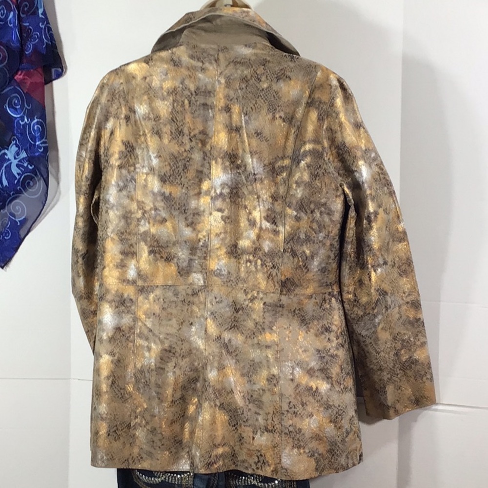 Chico’s Metallic Reversible Button Front Leather … - image 6